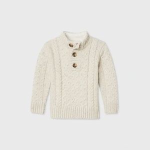 Baby Boys oatmeal cable knit sweater mock neck 12 months cat & jack